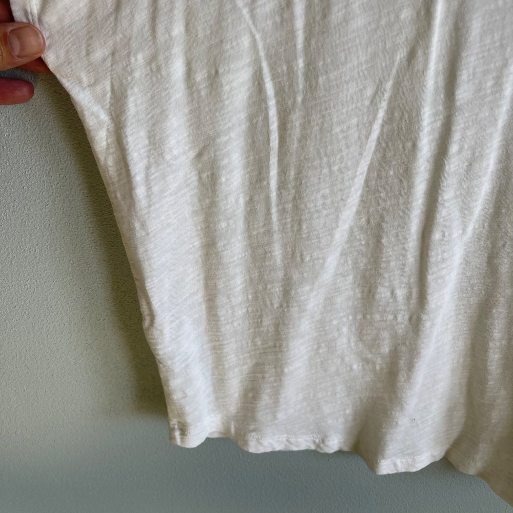 J.Jill Womens White Cotton Slub Tee Large - Picture 6 of 9